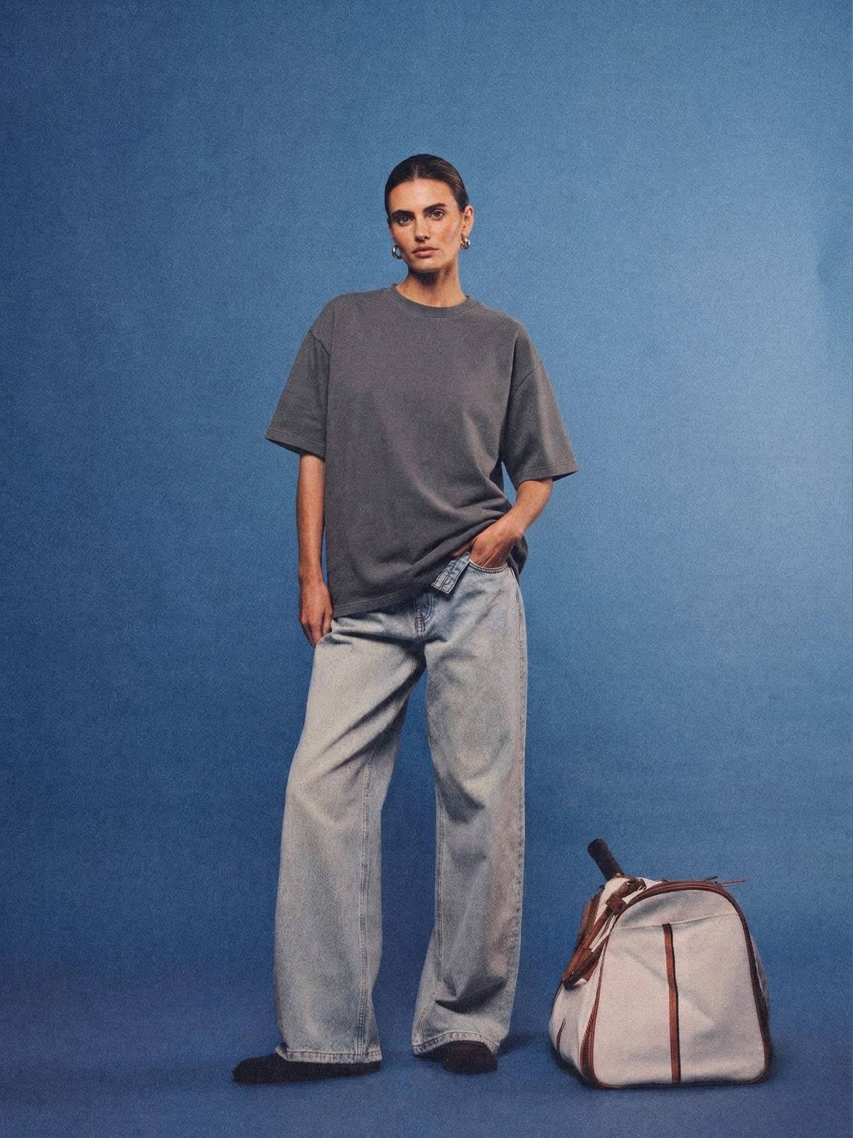Steel Grey Oversized Tshirt -  Clearance