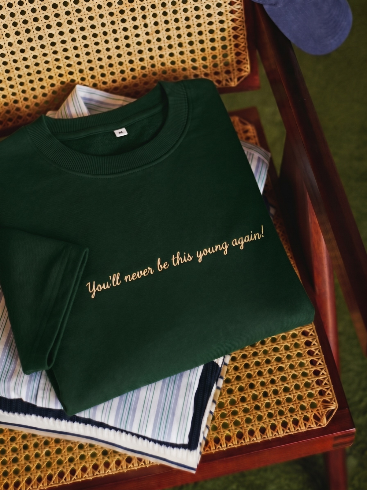 The Golden Days Oversized T-Shirt - Embroidered (Olive Green)