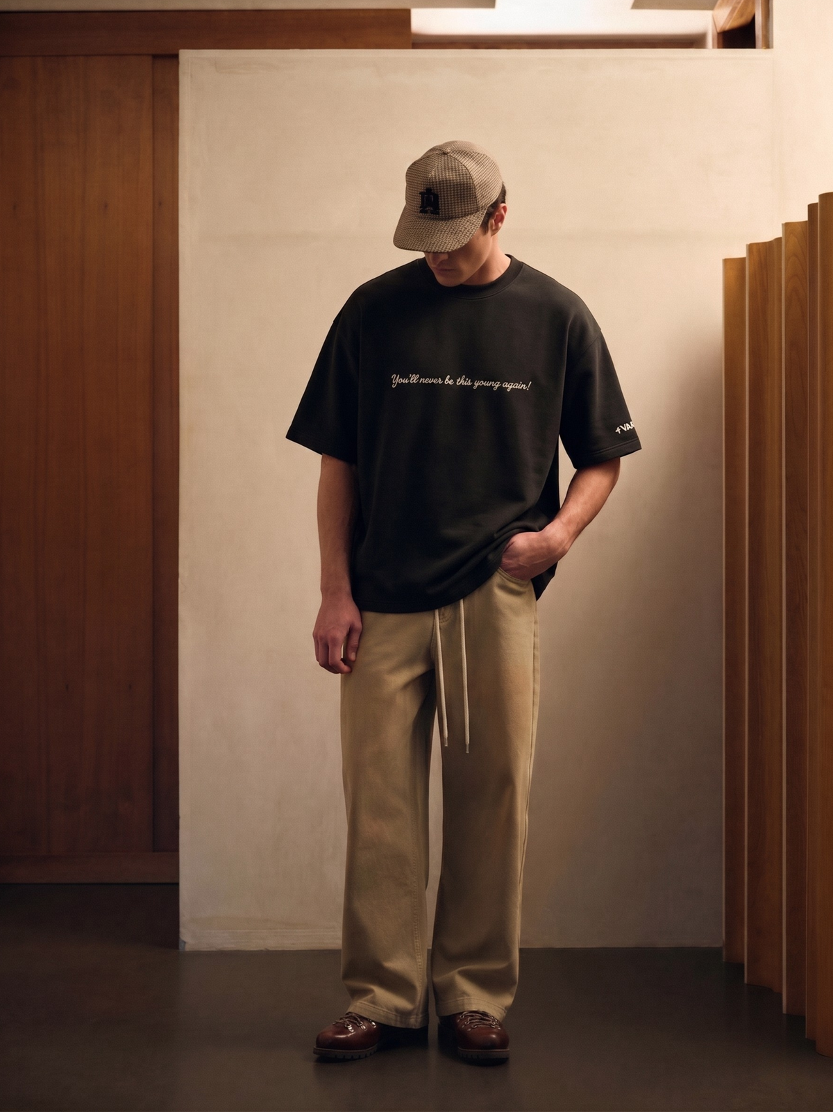 The Golden Days Oversized T-Shirt - Embroidered (Olive Green)