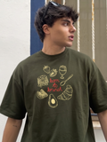 Born to Brunch Oversized Tee - Resene Olive Green